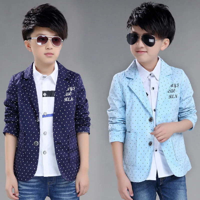 

Children's Suit jacket Fashion Pupil Autumn Wear Leisure big Boys Clothes blazer 2-14 years size 110 120 130 140 150 160 170