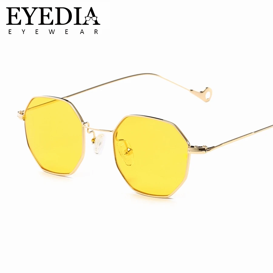 

Women Fashion Night Vision Driving Glasses Hexagon Yellow HD Lens Eyeglasses New Popular Eyewear Gafas de vision nocturna 7706CJ