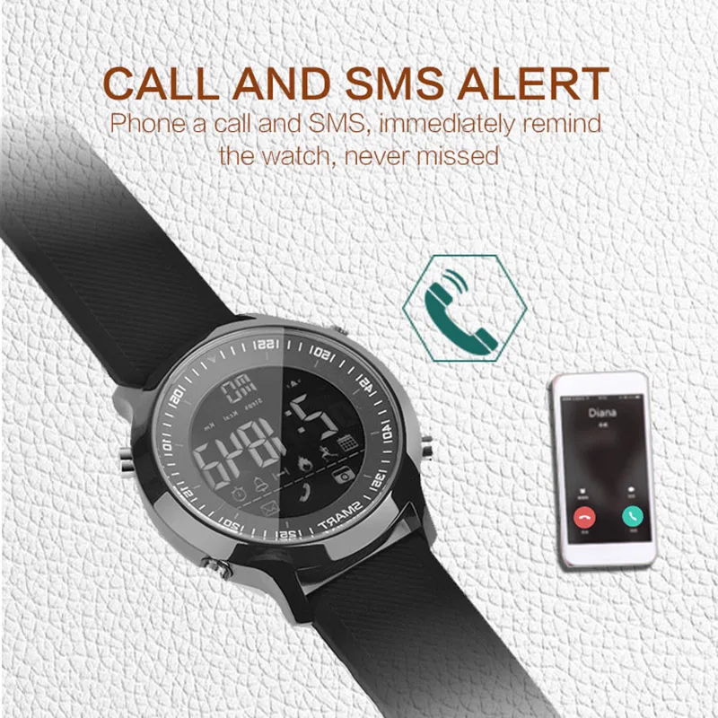 IP67 Водонепроницаемый EX18 Смарт-часы Поддержка вызова и SMS оповещение шагомер спортивных мероприятий часы-трекер Smartwatch