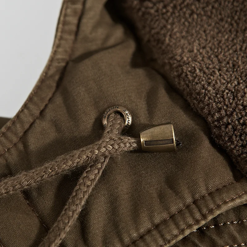30 градусов Зимняя Мужская парка Толстая хлопковая подкладка теплая куртка с капюшоном свободного размера плюс 5XL деловой Повседневный карго AFS JEEP бренд