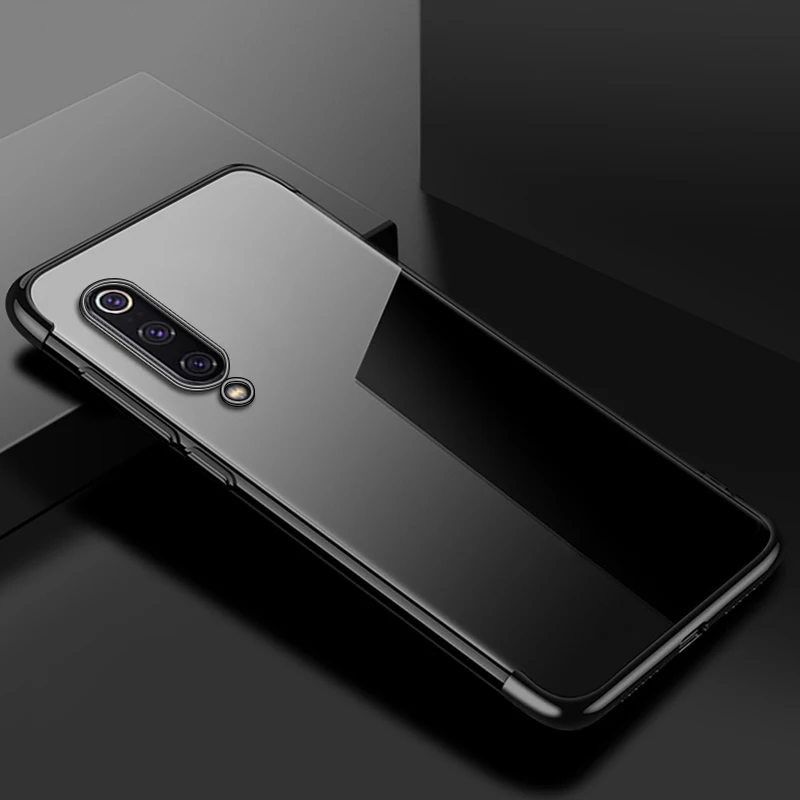 Прозрачный чехол для телефона для Xiaomi mi 9 9se mi 8 Lite mi 9 SE чехол с покрытием для Red mi 5Plus 6 6A Note 7 6 5 Pro Чехол из ТПУ - Цвет: Black
