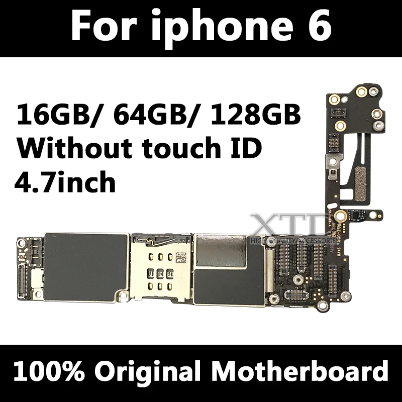 100% оригинальная разблокированная материнская плата для iPhone 6 без Touch ID