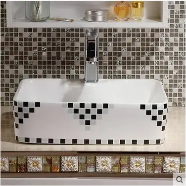 

The stage basin lavatory washbasins pool of the basin that wash a face Black square square art basin individuality