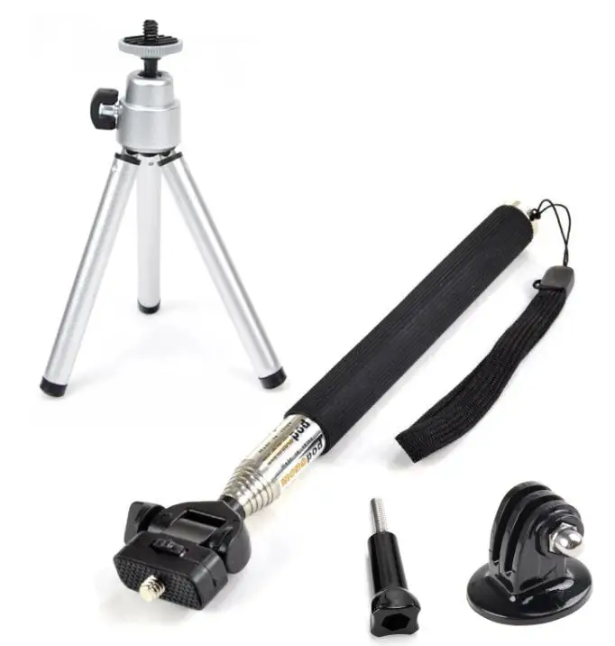 Gopro Accessories Set Mini Tripod +Handheld Monopod Selfie stick