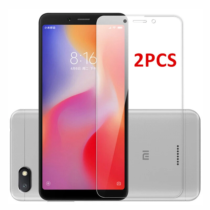 2 шт. закаленное Стекло на холсте для Xiaomi Redmi 6A чехол телефона Экран протектор Redmi6