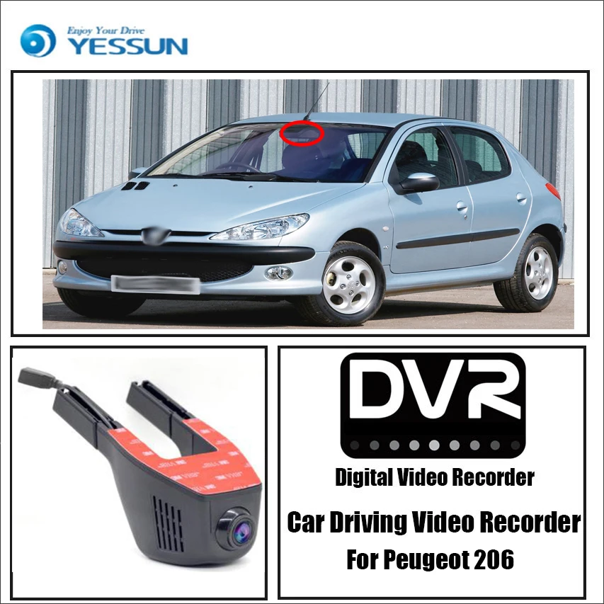  YESSUN for Peugeot 206 Car Wifi DVR Mini Camera Driving Video Recorder Novatek 96658 Registrator Da