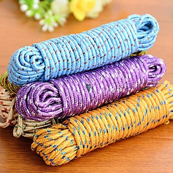 

New Design 1pc Bold Colorful Multifunction Nylon Washing Clothes Line Rope Clothesline String 10m Hangers & Racks Random Color