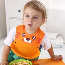 Милый мультфильм животных Стиль нагрудники Прекрасный новорожденный мальчик девочка водоотталкивающий нагрудник силиконовый детское полотенце-Слюнявчик