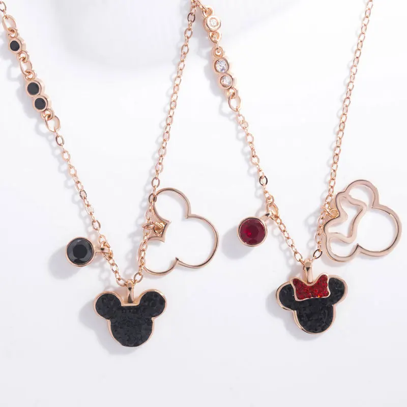 

Crystal Micky Mouse Necklaces & Pendants Mouse Cartoon Necklaces for Women Animal Chain Necklace for Kids birthday/party gifts