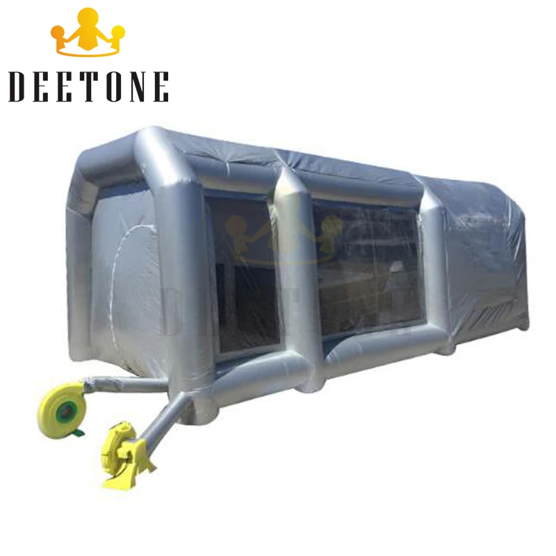 

Gray inflatable spray booth 6x4x3m portable car washing tent free air blower inflatable spray paint booth tent