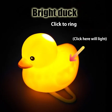 Best TOSUOD Bicycle light Small yellow duck with helmet road bike motorcycle bell child riding horn light broken wind duck 1