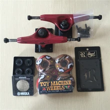 2016 Free Shipping Skateboard Parts Element Aluminum 5.25″ Skate Trucks TOY MACHINE PU Skate Wheels ELEMENT ABEC-7 Bearings