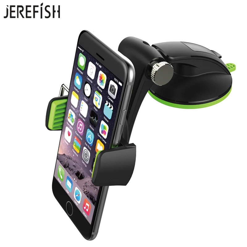 

JEREFISH Car Holder Phone GPS Support Universal Windshield Phone Stand 360 Rotate Adjustable Dashboard Mount Bracket for iPhone8