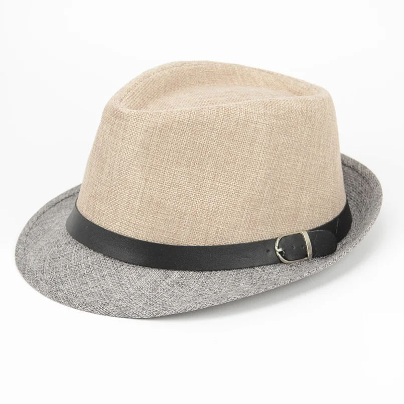 New Fashion Spring Summer Linen Straw Hats Unisex Decoration With Belt Panama Sun Hats Men Women