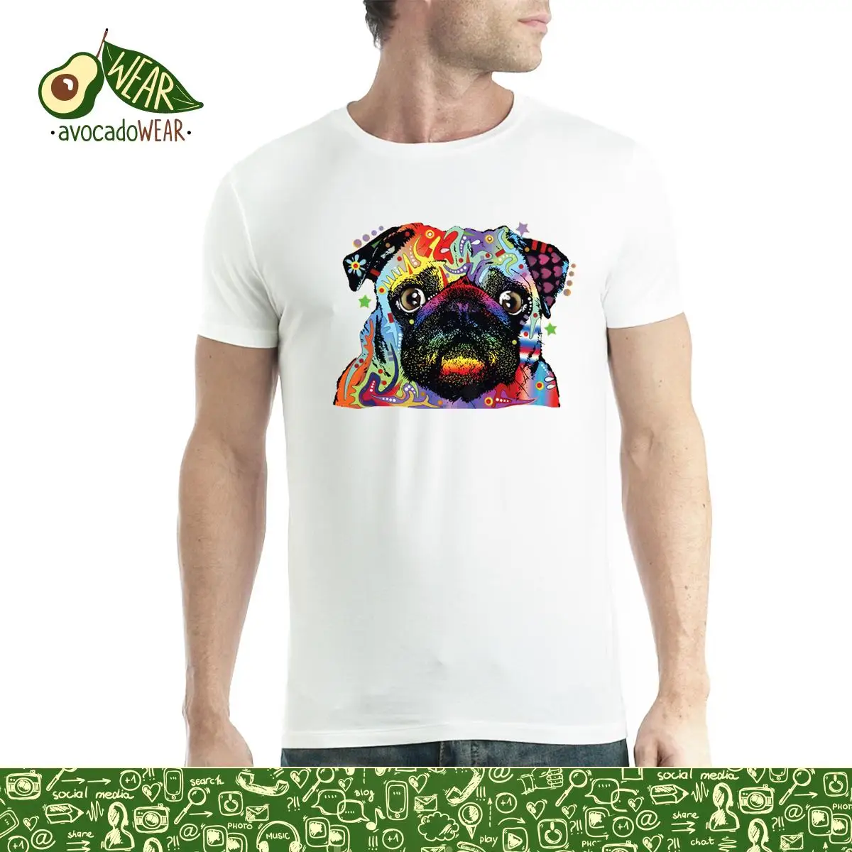 Мужская футболка с принтом мопса Love My Dog XS 5XL новая уличная одежда забавным хип
