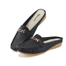 Для женщин Easy Slide без задника, Мокасины с пряжкой Пенни слипоны с низким вырезом на спине лоферы; женская обувь для вождения; прогулочная обувь