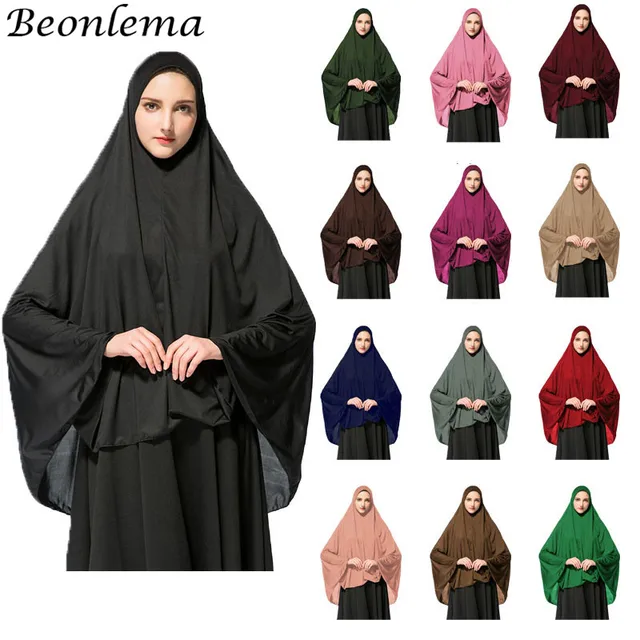 Beonlema Muslim Khimar Prayer Garment Hijab Caps Abaya Islamic Slik ...