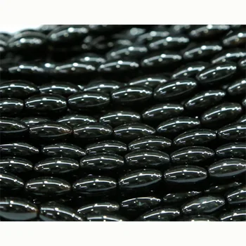 

Discount Wholesale Natural Genuine Black Agate Rice Beads Oval Loose Beads 6x12mm Fit Jewelry DIY Necklace or Bracelets 03018