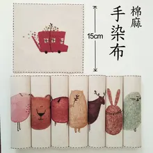 Zakka мультфильм животных Цифровая печать 15*15 см хлопок лен тонкая холщовая стеганая ткань для DIY подставка для кружки шитье лоскутное