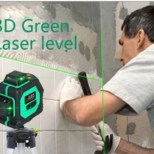 12 линия 3D лазерный уровень самонивелирующийся 360 горизонтальный и вертикальный крест супер мощный зеленый лазерный луч линии