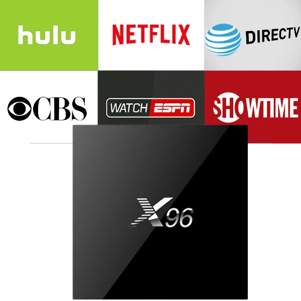 

X96 2G16G Android IPTV Box with 1 year Netflix/HULU/Directv/CBS account warranty work in Set top box Smarttv smartPhone