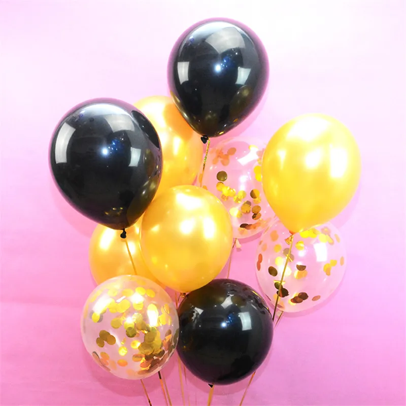 gold black balloons toy globos