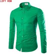 Мужские рубашки с длинным рукавом, модные мужские повседневные рубашки из хлопка, однотонные, деловые, приталенные, Social Camisas Masculina