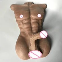 Realistic sex silicone life size torso with 18cm penis and anus hole male sex doll for women or gay