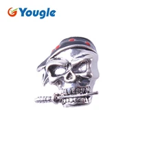 50 шт./лот, подвеска в виде черепа, Паракорда, фонарика, браслета, черного цвета, № 3