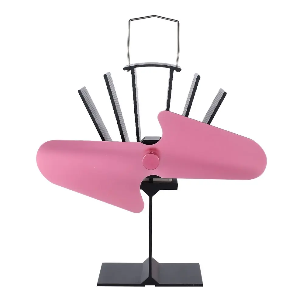 2 Лопасти тепла мощность дровяная плита экологичный вентилятор Дома Деревянная горелка для камина воздуходувки топливного пальто экономия печного вентилятора