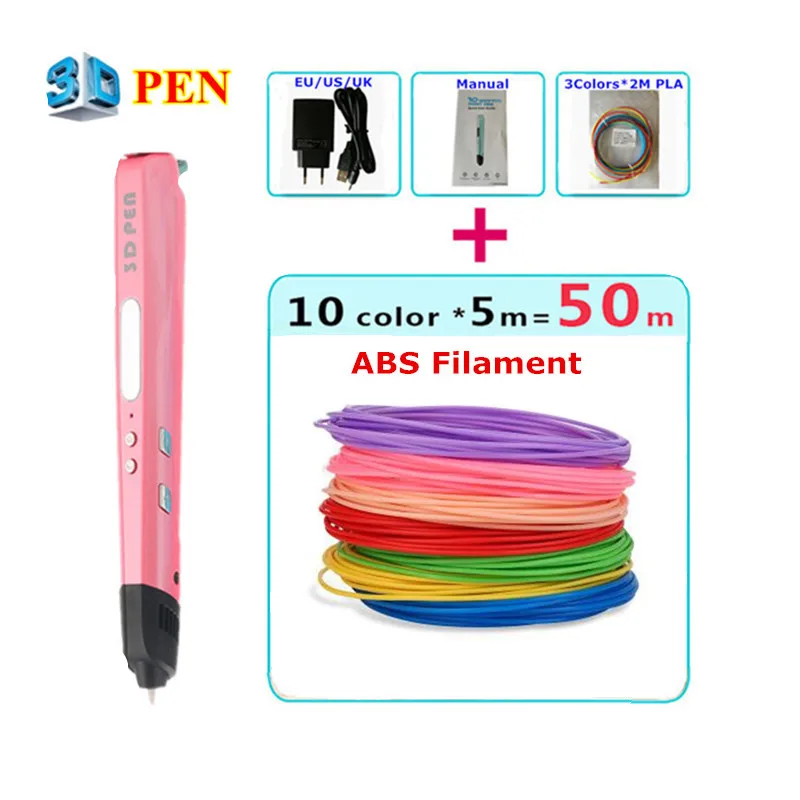 

Newest Private Model 3D Pen With Free PLA Material 3D Printing Pen Usb Power Bank 3 D Pens for Kids Birthday Gift Free Shipping