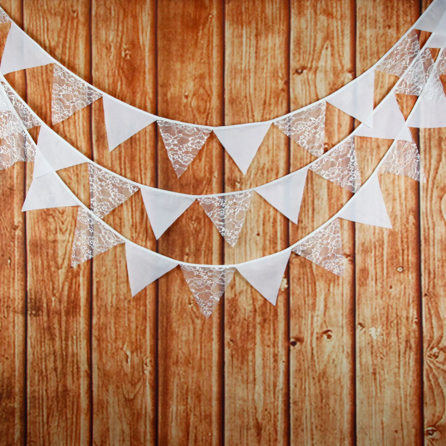 

3.2M 12 Flags Elegant Lace Flower Banner Pennant Cotton Cloth Bunting Banner Booth Props Photobooth Wedding Party Decoration