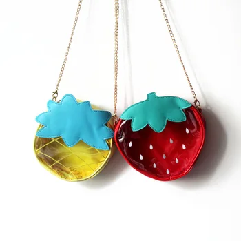 

kids fruit bag 2020 summer transparent jelly crossbody bags for baby girl strawberry/pineapple clear bag girls handbag