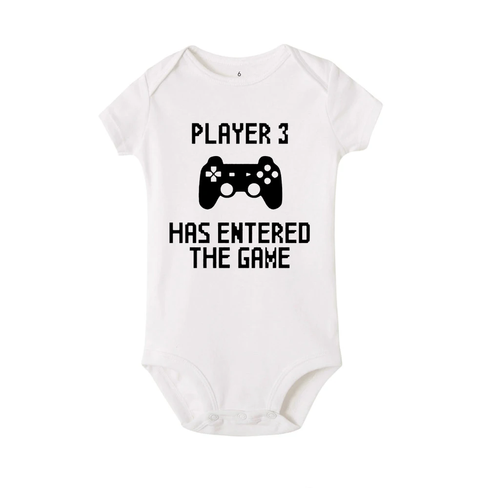 Player 3 Has Entered The Game Baby Newborn Boys Girls Bodysuits Summer Infant Toddler Jumpsuits Onesie Outwear 0-24Months