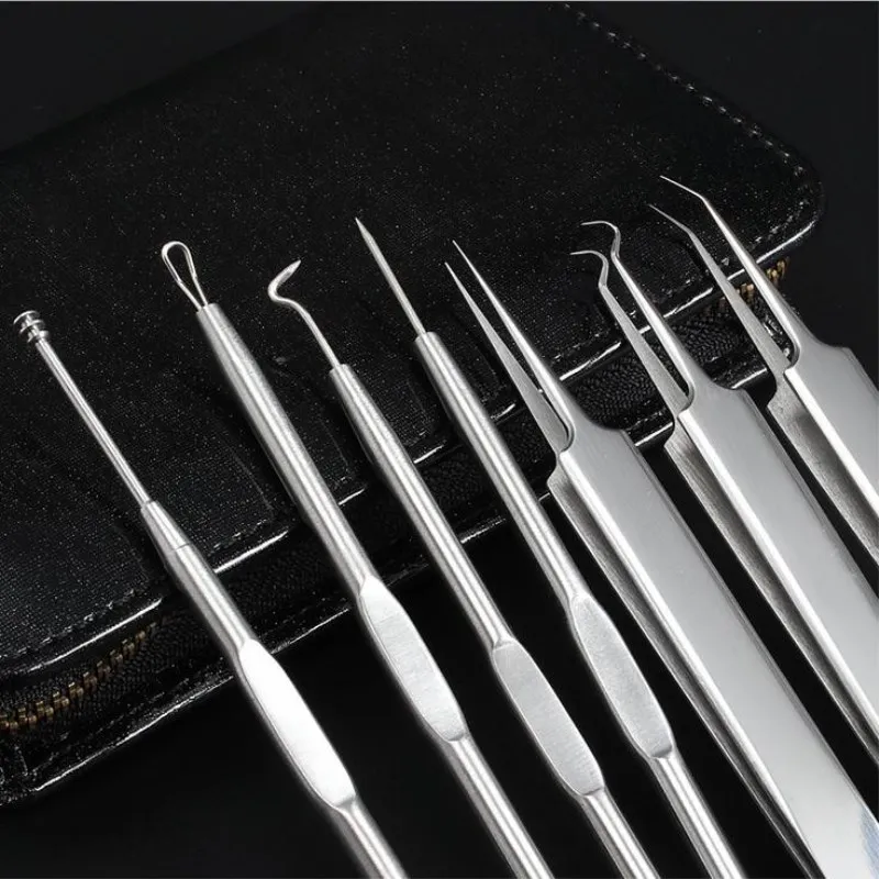 7PCS/Set High-grade Stainless Steel Blackhead Extrator With PU Bag Acupuncture Acne Needle Acne Blackhead Remover Face Care Tool 7PCS/Set High-grade Stainless Steel Blackhead Extrator With PU Bag Acupuncture Acne Needle Acne Blackhead Remover Face Care Tool