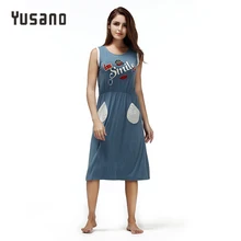 Yusano Women s Nightgowns Modal Cute Sleeveless Night Dress Pockets Hollow Back Nightshirt Casual Home Wear