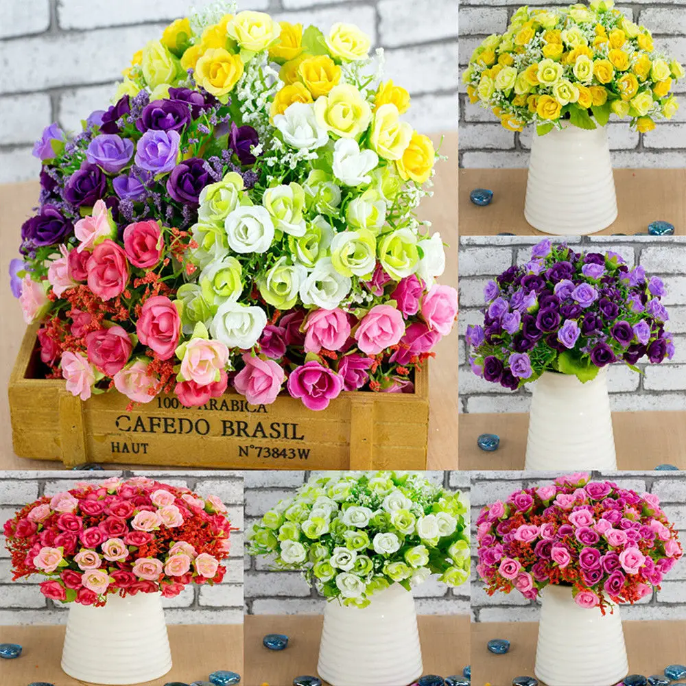 21 HEADS Bouquet Artificial Fake Plastic Rose Wedding Office Home Decor Flower 21 HEADS Bouquet Artificial Fake Plastic Rose Wedding Office Home Decor Flower