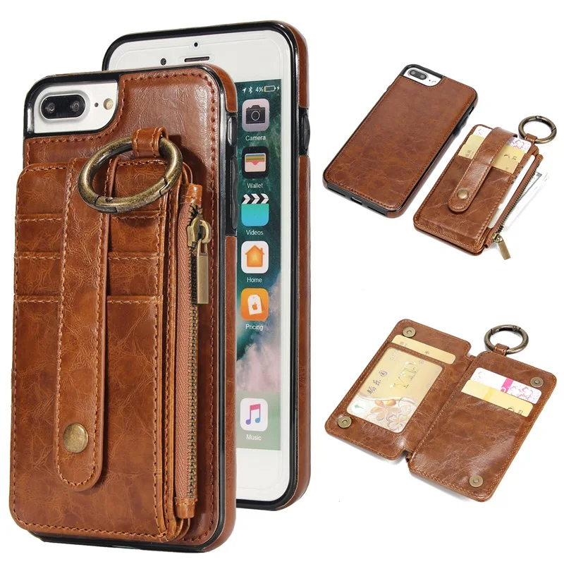 

Telefoon Hoes For iPhone X XS Max Case 2 in 1 Magnetic Wallet Detachable Leather Cover For iPhone 6 6S 7 8 Plus 5S zipper Shell
