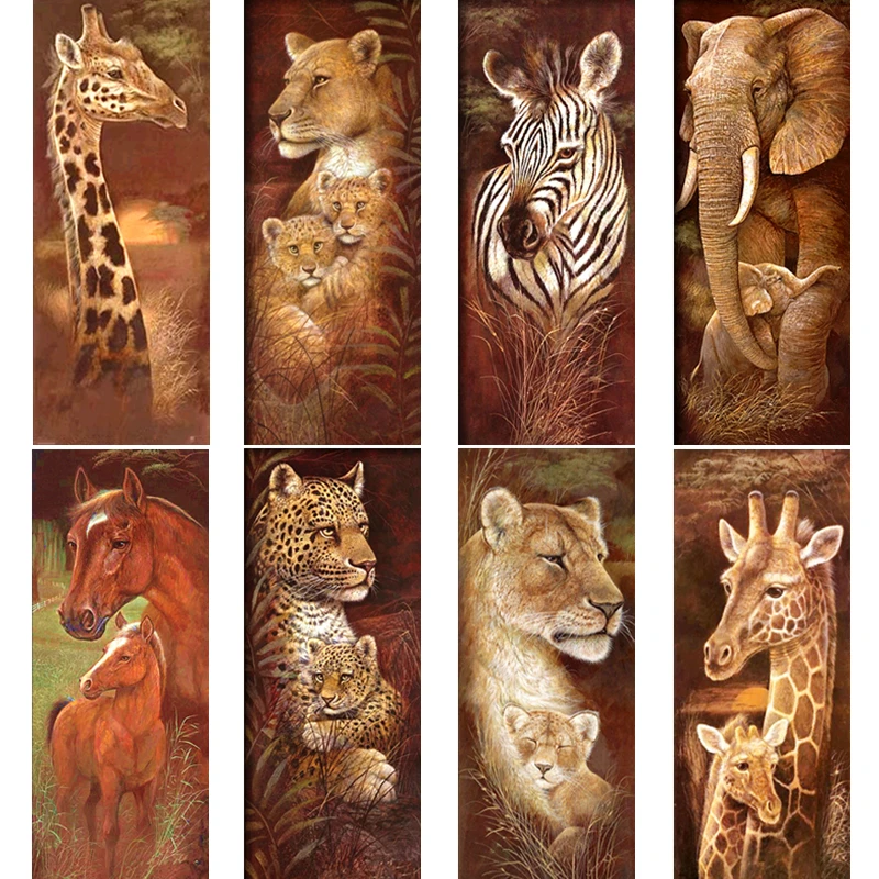 

Animal Diamond Embroidery 5D DIY Diamond Pattern Christmas Tiger and Giraffe Cross-stitch Full Diamond Rhinestone Mosaic