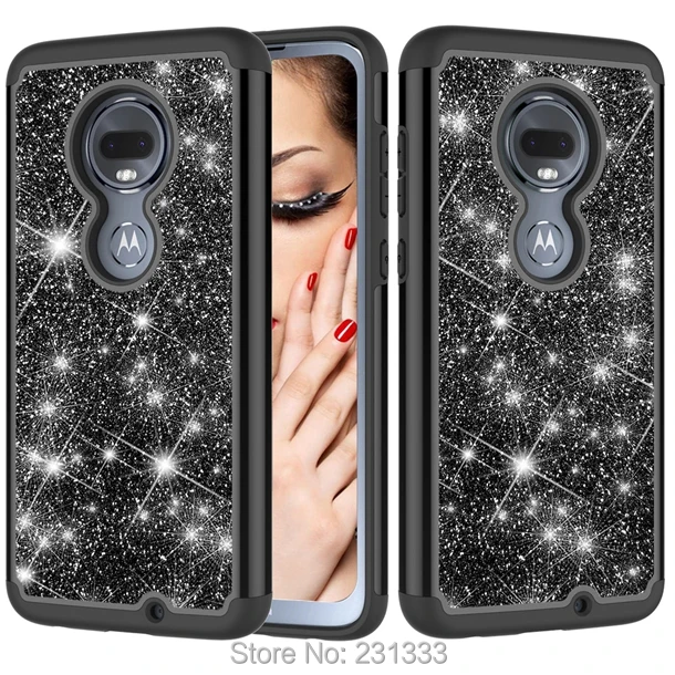 C-ку для Motorola MOTO G7 Мощность Z4 Play для Alcatel 1X развиваться блеск Броня Bling противоударный жесткий чехол Гибридный кожного покрова 100 шт