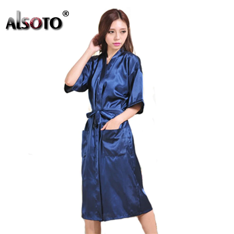 Alsoto Summer Sexy Sleepwear Solid Color Comfortable Nightgown
