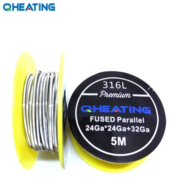 

Qheating 5m/roll Premium 316L Fused Clapton wire parallel heating wires for RDA RBA Rebuildable Atomizer as electronic cigarette