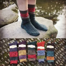 PEONFLY Heap забавные чулочно-носочные изделия Восстановление древней нации ветер Девушки Двойной крупной вязки носки для женщин Хлопок kawaii Япония