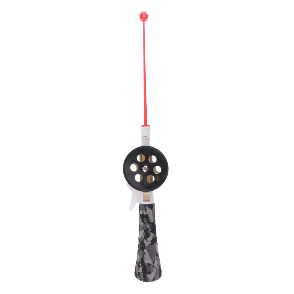 

Ice Fishing Rod Camouflage EVA Handle Mini Winter Fishing Tackle with Reel for Children Kids