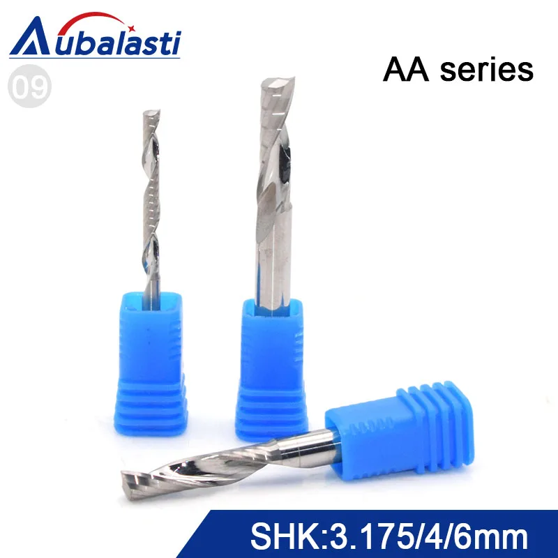 

5Pcs AA series 6mm 4mm One Flute Spiral Cutter Router bit CNC end mill For MDF Carbide Milling Cutter Tungsten steel for wood