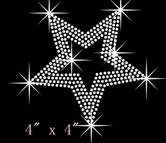 

Free Shipping Star RHINESTONE IRON-ON BLING TRANSFER You Choose Color DIY Applique