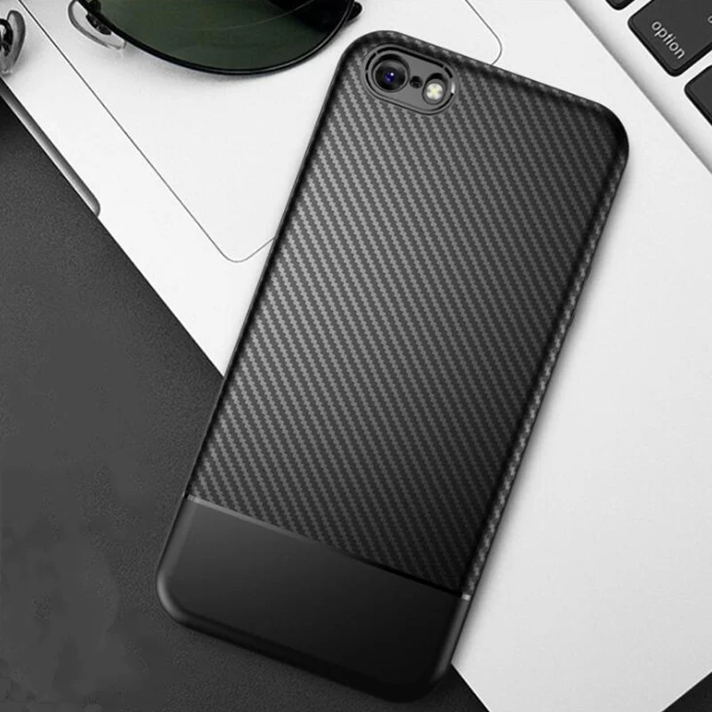 

Carbon Fiber Accessories Case For iphone 7 8 plus iphone 5s 5 s s Silicon Luxury Cover for iphone 6s 6 s plus iphone X 10 Cases