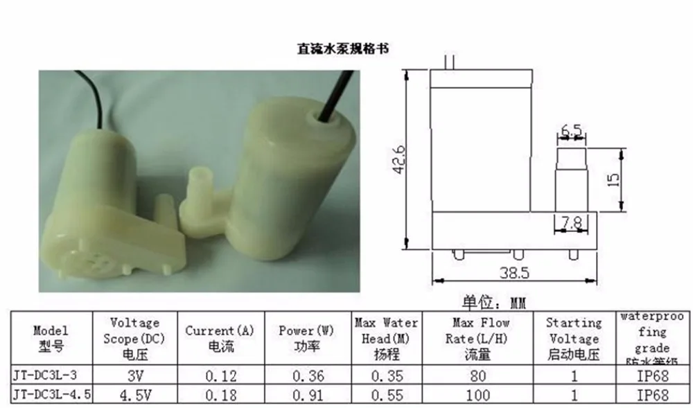 Водяной насос микро погружной и амфибия DC Моторный насос водяного насоса DC 5 V-12 V 80-100L/H в европейском стиле