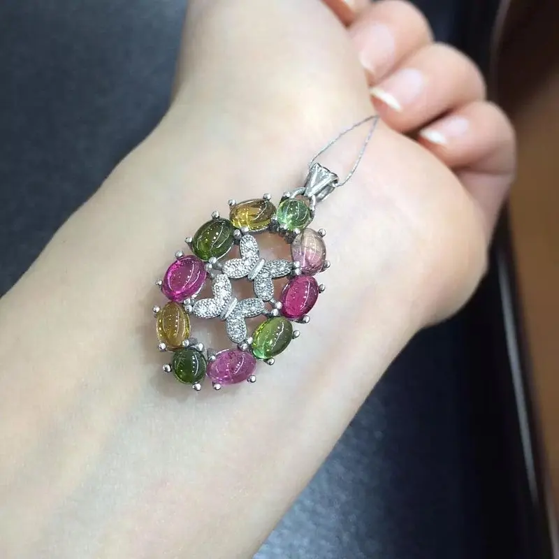 

2017 Collier Qi Xuan_Tourmaline Stone Fashion Pendant Necklaces_Real Necklaces_Quality Guaranteed_Manufacturer Directly Sale