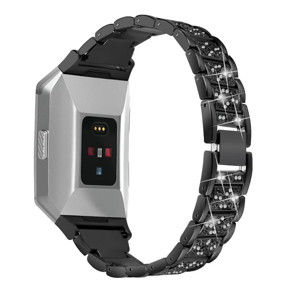 Metal Bands for Fitbit Ionic Replacement Band stainless steel with Rhinestone Bling Adjustable Bracelet | Электроника